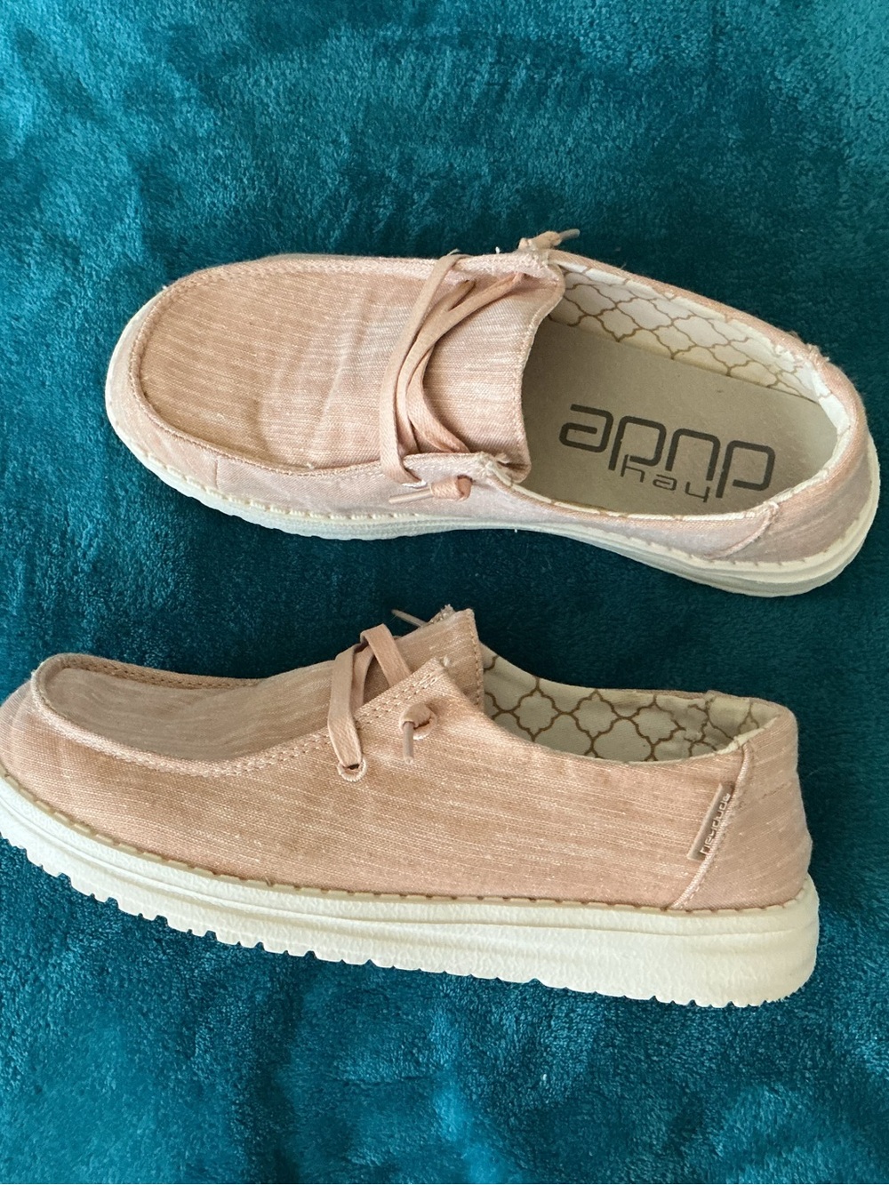 Hey Dude Slip-On Shoes in Dusty Pink with Cream Sole SIZE 6